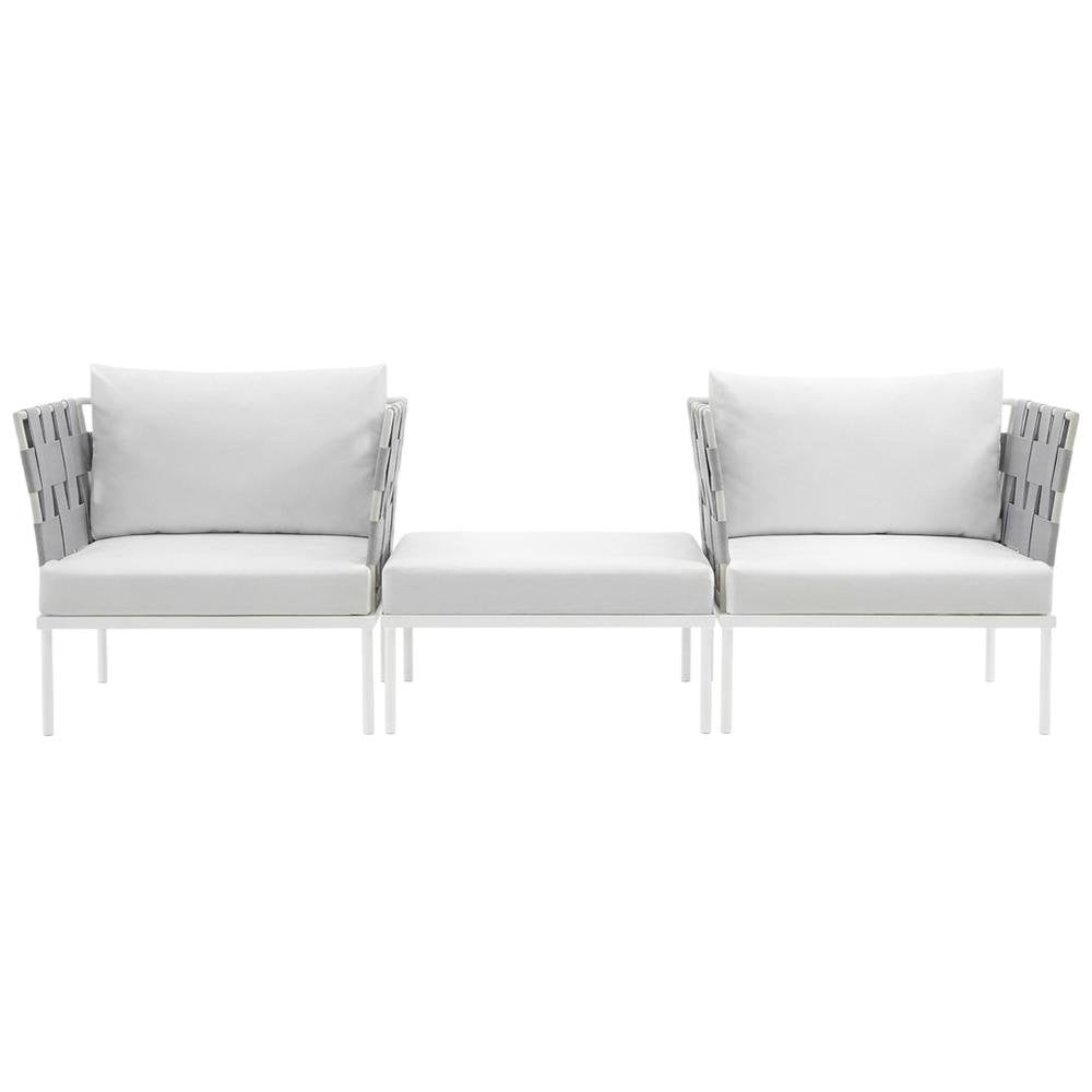 Outdoor Patio Aluminum Sectional Sofa Set With 3 Pieces