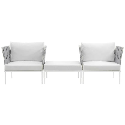Outdoor Patio Aluminum Sectional Sofa Set With 3 Pieces