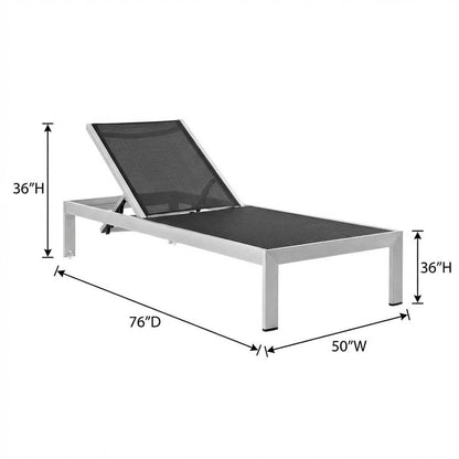 Outdoor Patio Aluminum Chaise Lounge Set Of 2 With Cushioned Seat Comfort