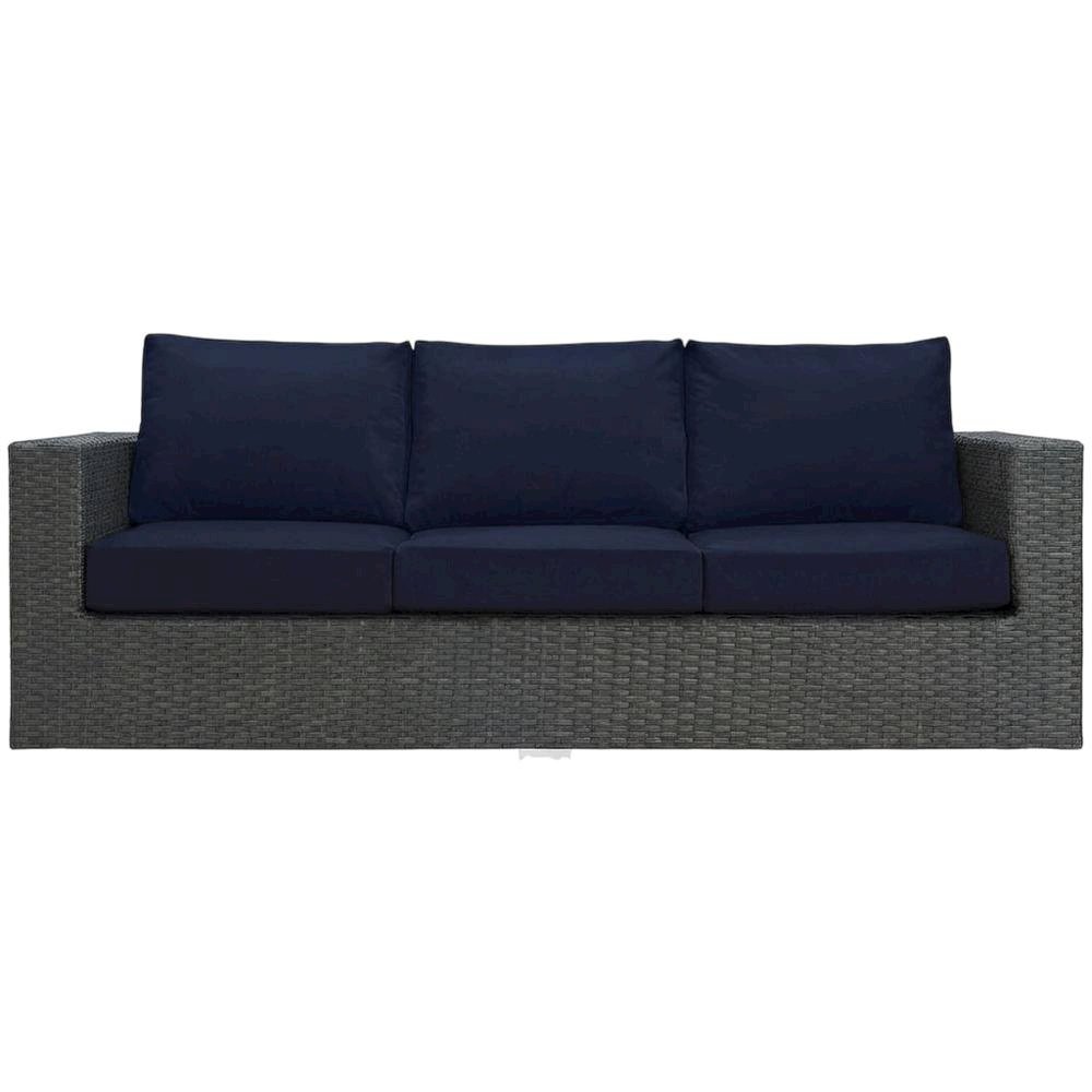 Outdoor Sunbrella Fabric Patio Lounge Sofa, Cushions, Comfortable Outdoor Living