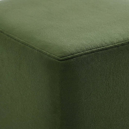 Performance Velvet Upholstered Ottoman With Square Design And Compact Size