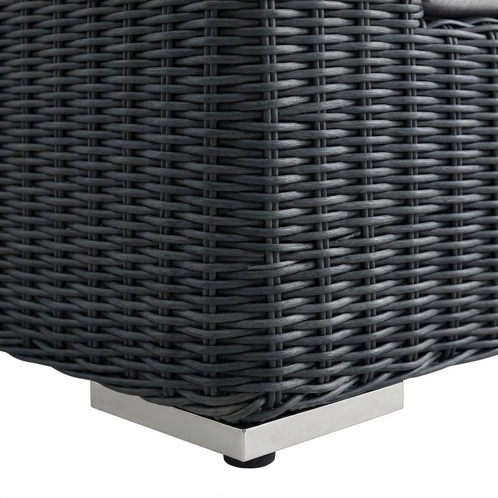 Outdoor Fabric Armchair with Cushions and Comfortable Support