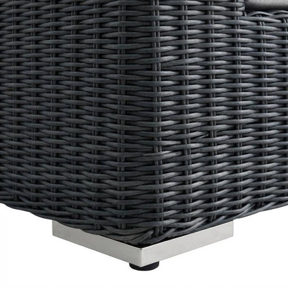 Outdoor Fabric Armchair with Cushions and Comfortable Support
