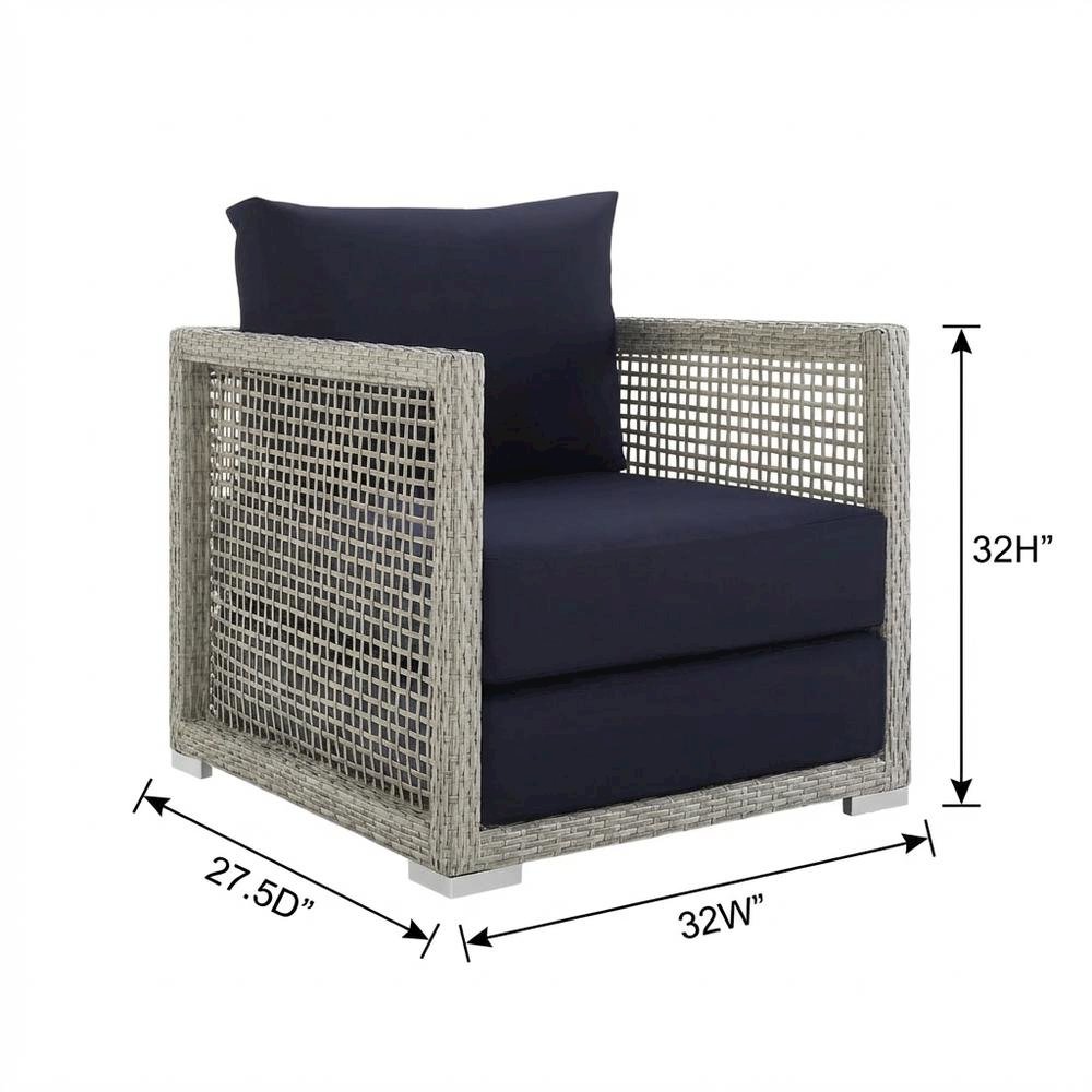 Rattan Outdoor Patio Armchair with Armrest and Comfortable Seating