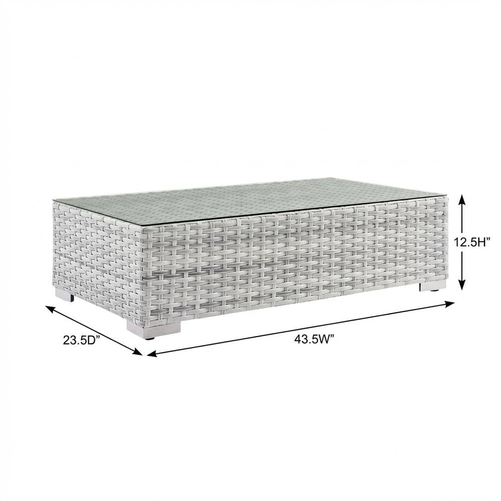 Contemporary Outdoor Patio Coffee Table With Weather-Resistant Surface