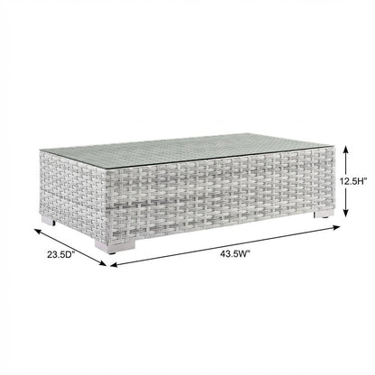 Contemporary Outdoor Patio Coffee Table With Weather-Resistant Surface