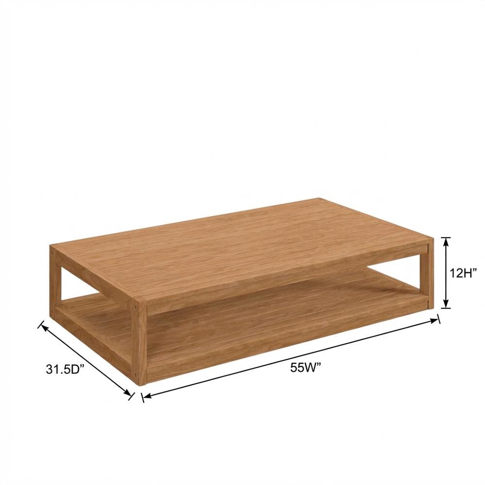 Teak Wood Outdoor Coffee Table With Sturdy Construction And Elegant Design