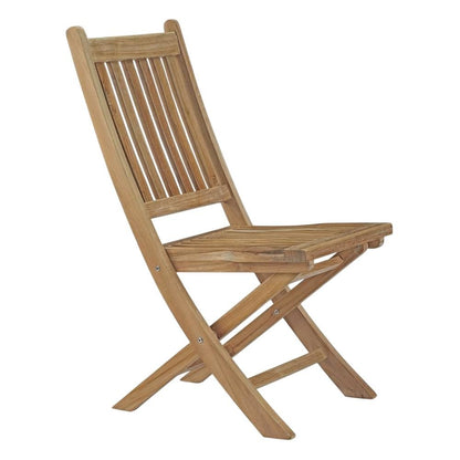 Weather-Resistant Teak Outdoor Folding Chair With Comfortable Backrest