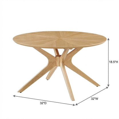 Round Wood Coffee Table with 20 lb Weight and Compact Design