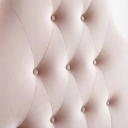 Diamond Tufted Velvet Twin Headboard with Performance Fabric and Elegant Design