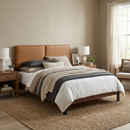 Vegan Leather Full Headboard with Smooth Finish and Durable Construction