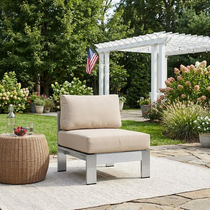 Aluminum Outdoor Lounge Chair With Armless Design And Weather-Resistant Finish