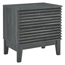 Two-Drawer Nightstand in Gray Finish with Sturdy Build and Modern Style