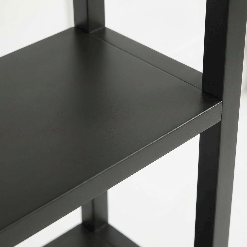 Black Narrow Arched Bookshelf, Elevated Shelves, Engineered Wood Construction