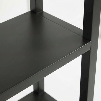 Black Narrow Arched Bookshelf, Elevated Shelves, Engineered Wood Construction