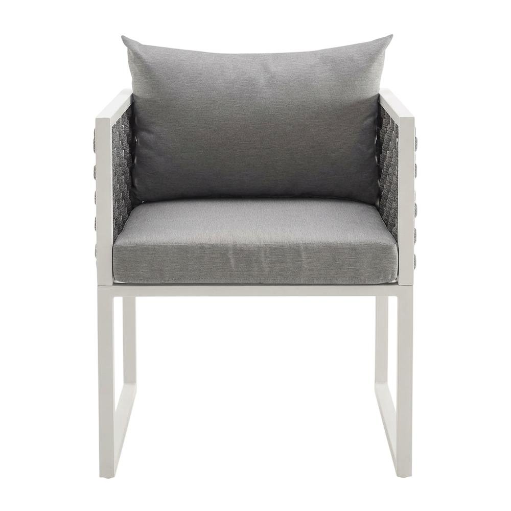 Aluminum Outdoor Dining Armchair Set Of 2 With Cushioned Seating