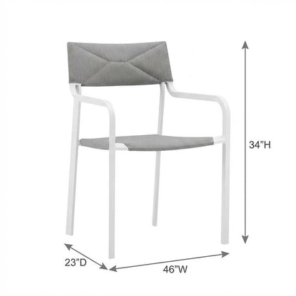 Aluminum Armchair Set Of 2 For Outdoor Lounge Spaces With Stackable Design