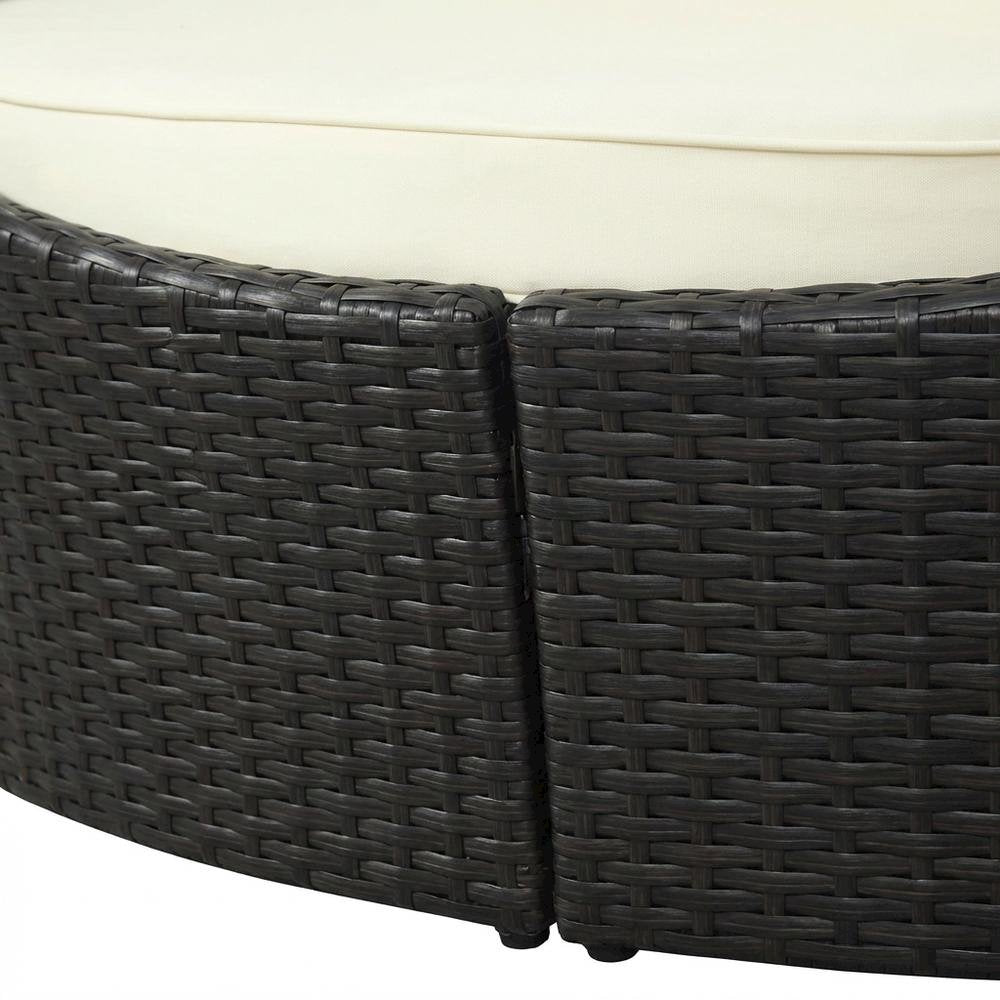 Outdoor Patio Daybed With Cushioned Seating And Armrests For Relaxation