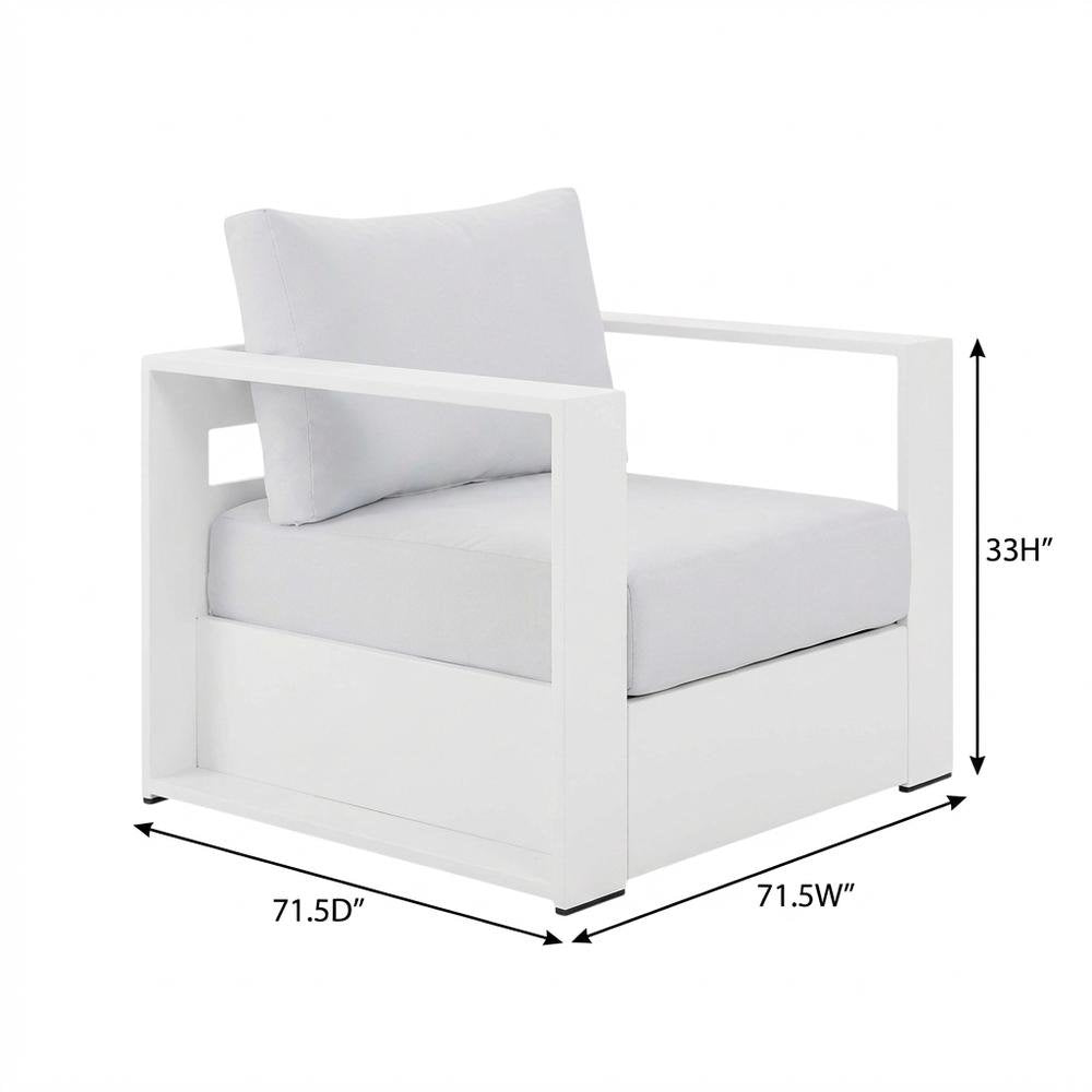 2-Piece Outdoor Aluminum Armchair Set, Powder-Coated Finish, Comfortable Cushion
