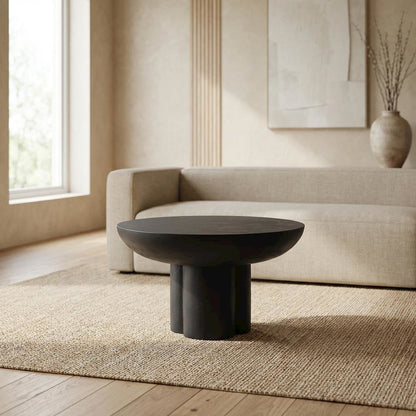Concrete Coffee Table in Neutral Finish with Sturdy Build and Modern Design