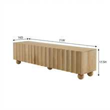 Scalloped Wood TV Stand in Warm Finish with Open Storage Compartments