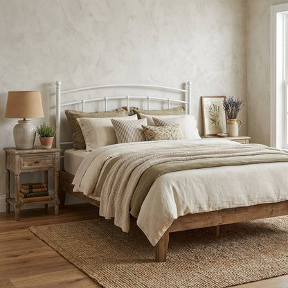 Metal Queen Headboard with Durable Frame and Classic Design for Bedroom