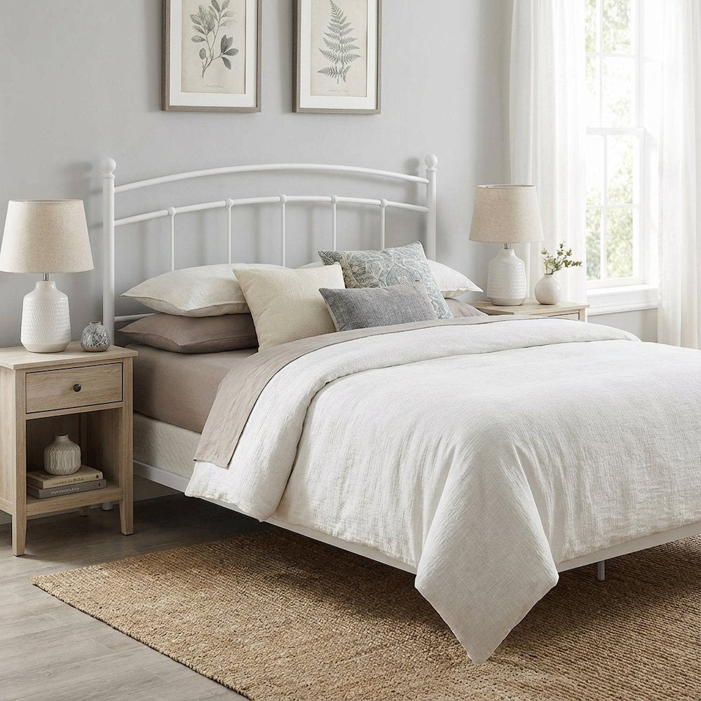 Metal Queen Headboard with Durable Frame and Classic Design for Bedroom
