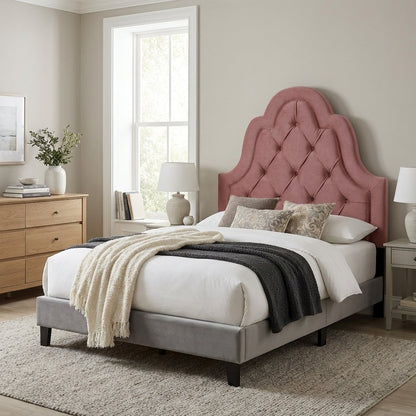 Tufted Twin Velvet Headboard in Performance Fabric with Soft Upholstery