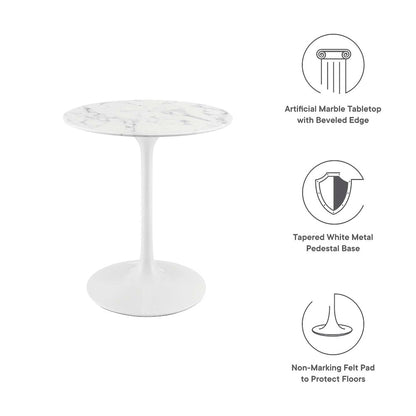 Lippa 28" Round Faux Marble Dining Table