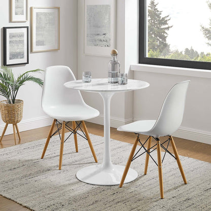Lippa 28" Round Faux Marble Dining Table