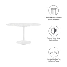Lippa 48" Round Faux Marble Dining Table