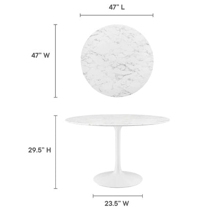 Lippa 48" Round Faux Marble Dining Table