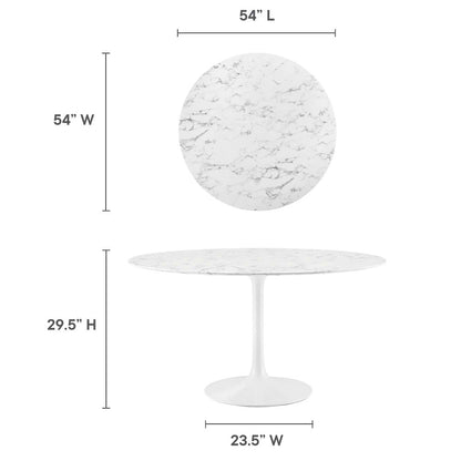 Lippa 54" Round Faux Marble Dining Table