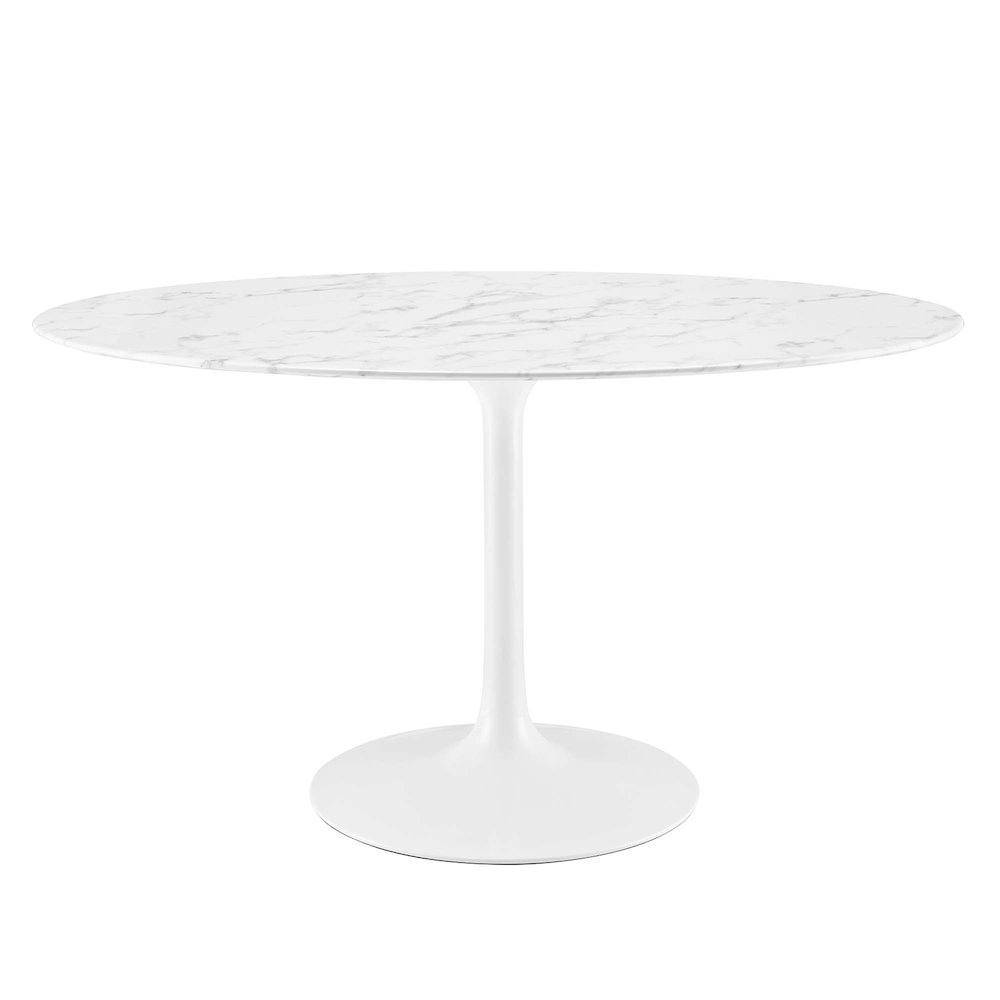 Lippa 54" Oval Faux Marble Dining Table