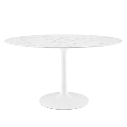 Lippa 54" Oval Faux Marble Dining Table