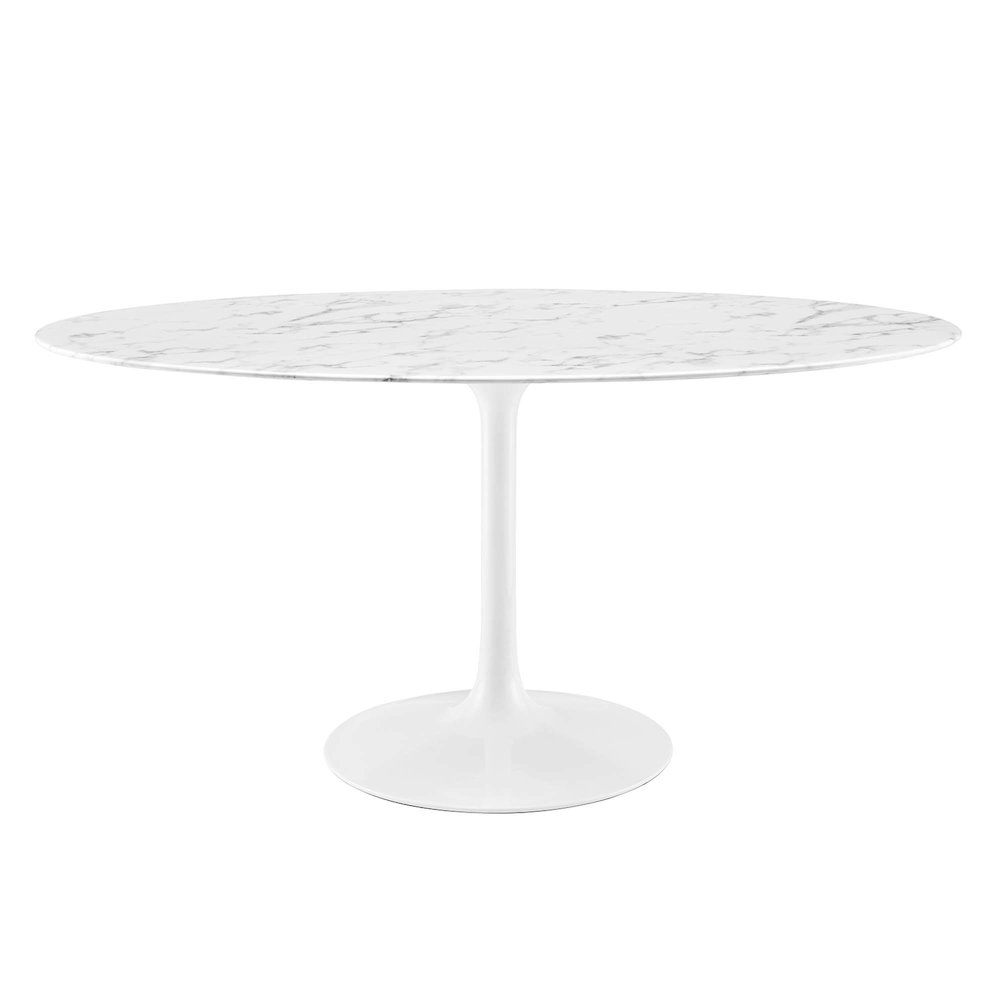 Lippa 60" Oval Faux Marble Dining Table