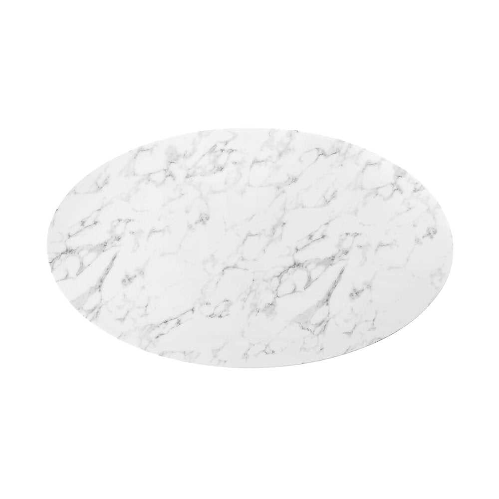 Lippa 60" Oval Faux Marble Dining Table