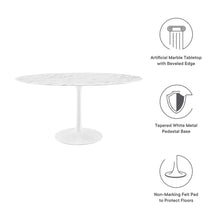 Lippa 60" Oval Faux Marble Dining Table