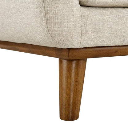 Fabric-Upholstered Small Loveseat Sofa for Bedroom or Small Spaces, Beige