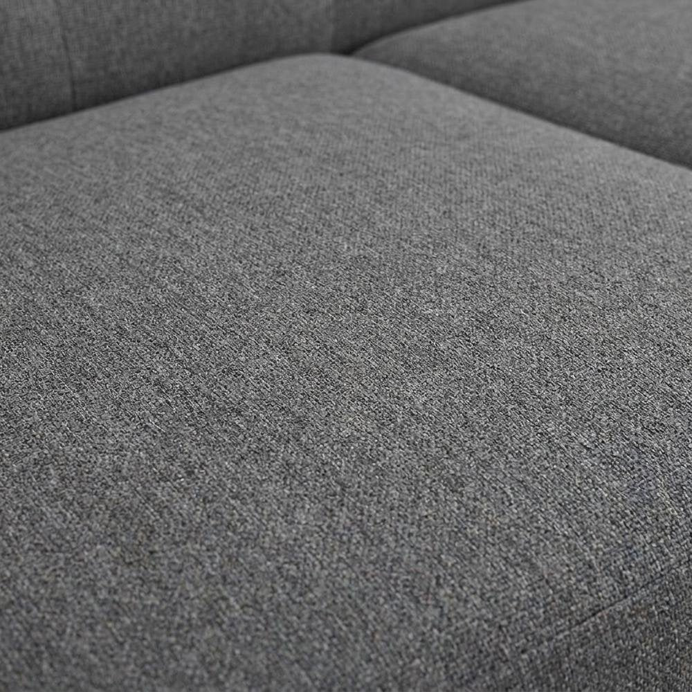 Fabric Mid Century Modern Sofa with Track Arms, Tight Back, Expectation Gray
