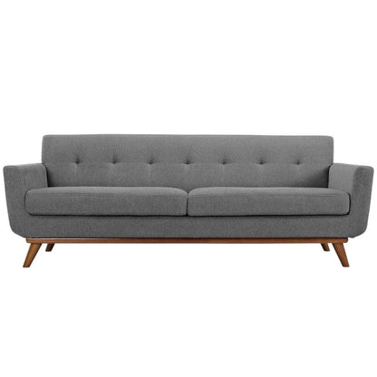 Fabric Mid Century Modern Sofa with Track Arms, Tight Back, Expectation Gray