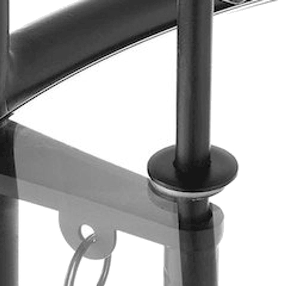 FurniFact Metal Accent Table with Square Tabletop and Slim Base, Black
