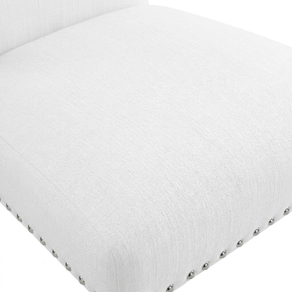 Fabric-Upholstered Accent Chair for Living Room, Bedroom, or Office, White