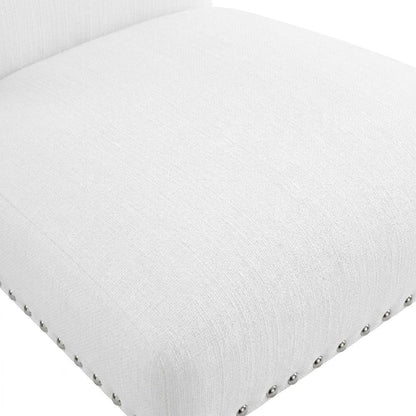 Fabric-Upholstered Accent Chair for Living Room, Bedroom, or Office, White