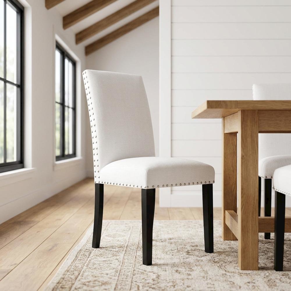 Fabric-Upholstered Accent Chair for Living Room, Bedroom, or Office, White