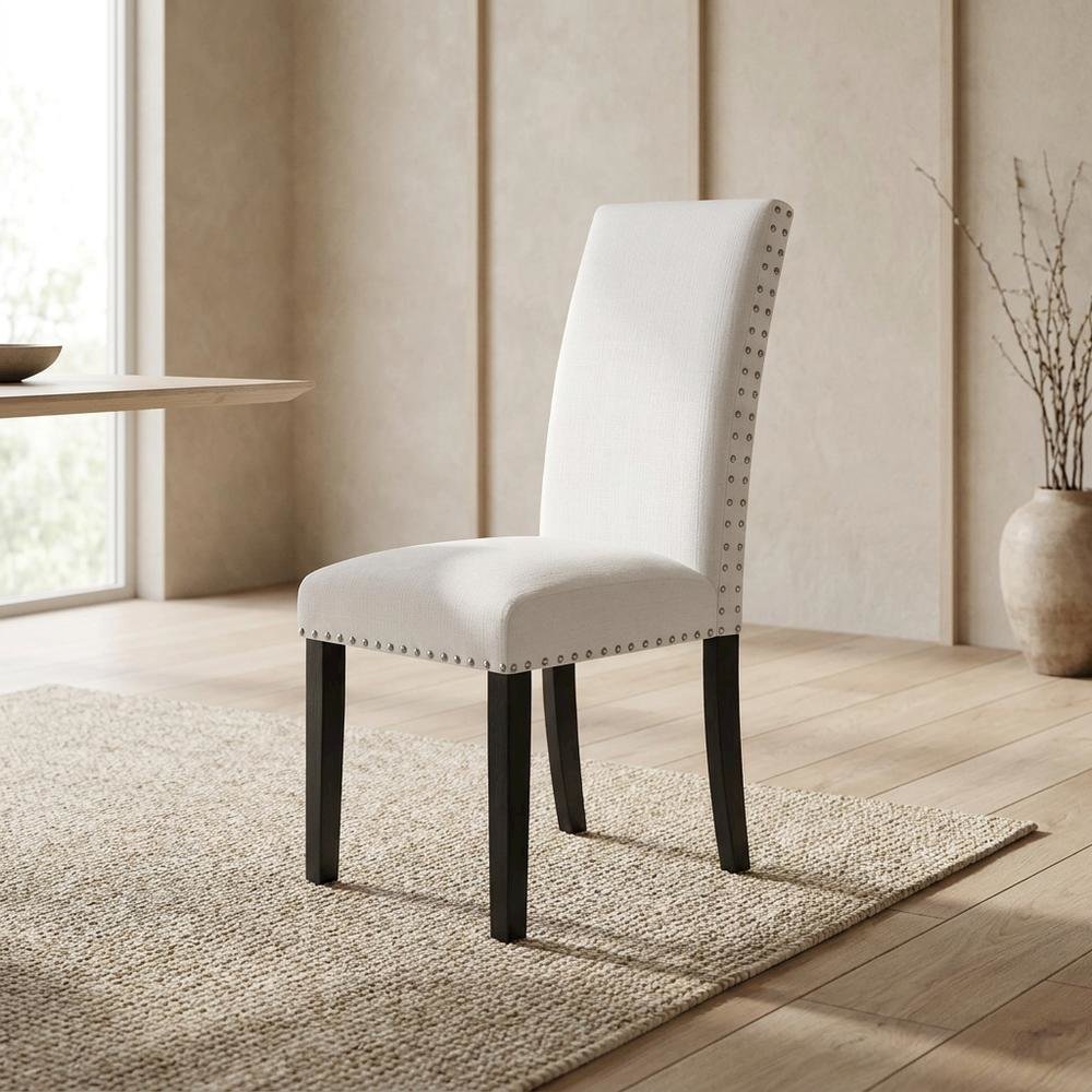 Fabric-Upholstered Accent Chair for Living Room, Bedroom, or Office, White