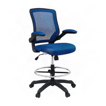 Nylon Drafting Chair with Flip-Up Arms for Standing Desk, Blue