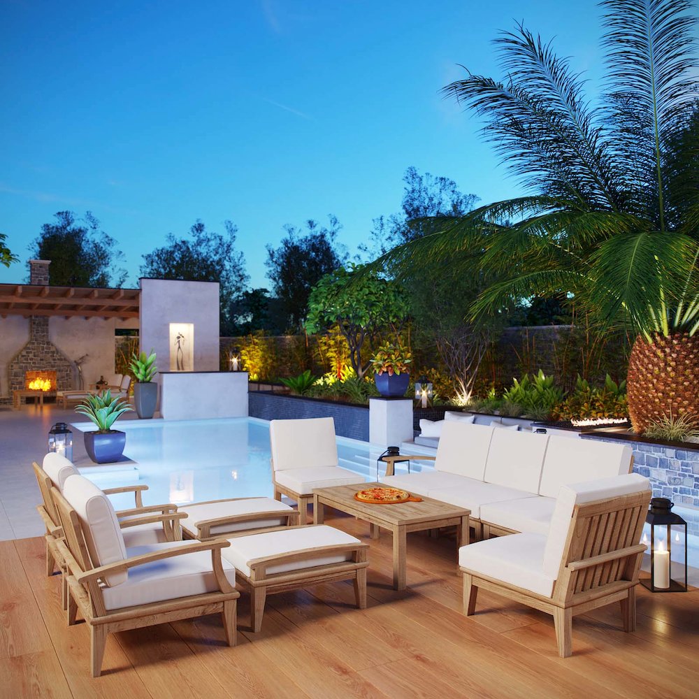 Marina 10 Piece Outdoor Patio Teak Set
