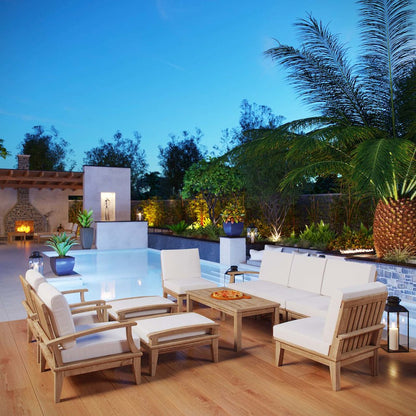 Marina 10 Piece Outdoor Patio Teak Set