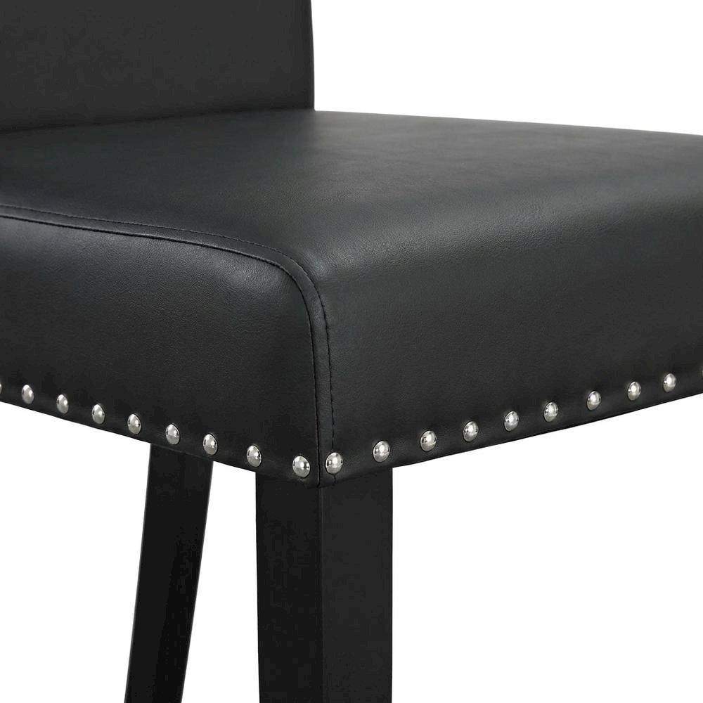 Faux Leather Upholstered Dining Chair with Thick Cushioned Seat, Black